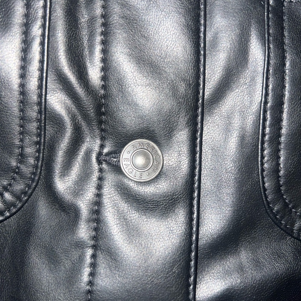 American Eagle Outfitters Black Faux Leather Dress - Picture 3 of 6